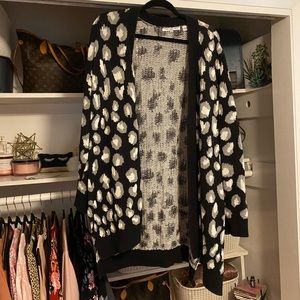 Black and Grey Leopard Cardigan